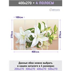 Фотообои с цветами лилиями на кухню влагостойкие 400х270