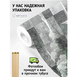 Фотообои дероевья и геометрические фигуры для зала 300х270