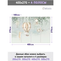 Фотообои акварельные звери и шары в детскую 400х270