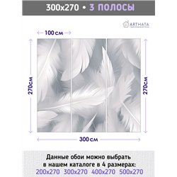 Фотообои с большими перьями белого цвета в спальню 300х270