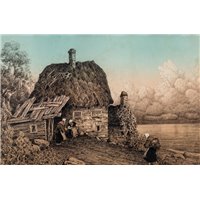 Зарубин Виктор «Бретонские крестьянки у дома с соломенной крышей»