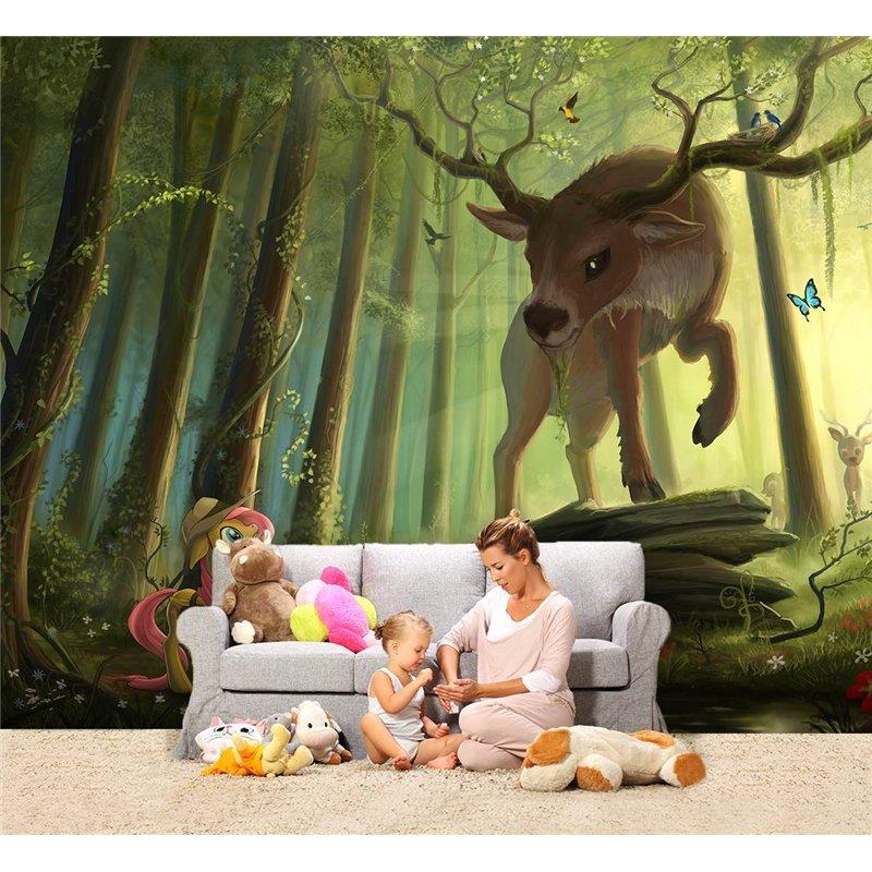 Фотообои в детскую май литл пони, лес, олени 500x270