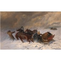 Портреты картины репродукции на заказ - Сверчков Николай «В снежную бурю»