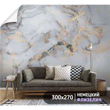 Фотообои мрамор с разводами в спальню флизелиновые 300х270