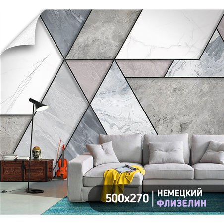 Фотообои каменные панели в зал флизелиновые 500х270