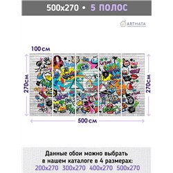 Фотообои граффити на кирпичной стене для детской 500х270