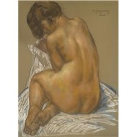 Портреты картины репродукции на заказ - Грановский Самуил «Сидящая обнаженная»