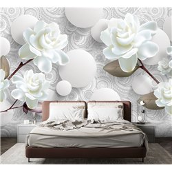 Фотообои с шарами и цветами 3d для зала метровые 500х270