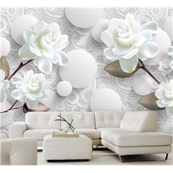 Фотообои с шарами и цветами 3d для зала метровые 500х270