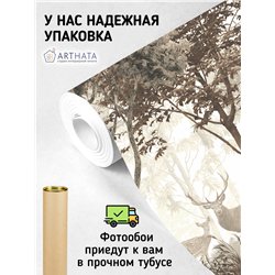 Фотообои олени среди деревьев в коридор 300х270