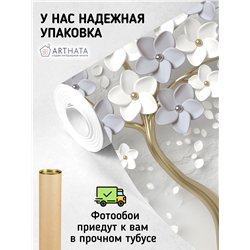 Фотообои 3D дерево в цветах для спальни метровые 500х270
