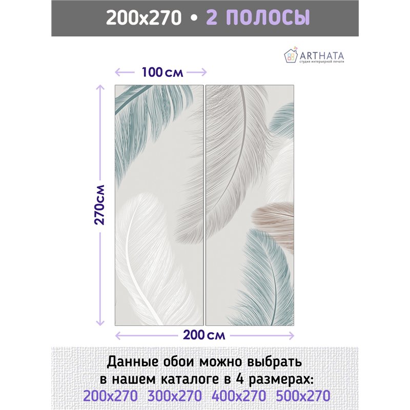 Фотообои цветные перья на кухню влагостойкие 200х270