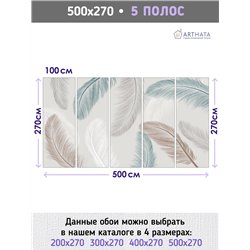 Фотообои большие цветные перья на кухню моющиеся 500х270
