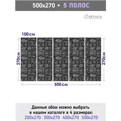 Фотообои кофейный рисунок мелом для спальни 500х270