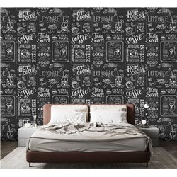 Фотообои кофейный рисунок мелом для спальни 500х270