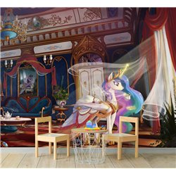 Фотообои детские принцесса единорог в замке 400x270