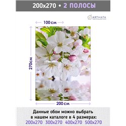 Фотообои цветущая яблоня в росе на кухню 200х270