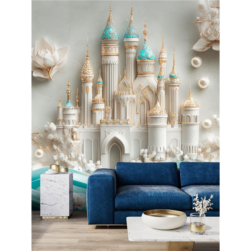 Фотообои 3D 200х270 Замок и жемчуг, флизелиновые обои