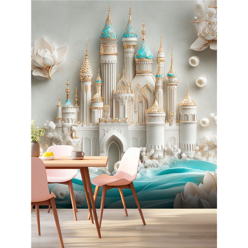 Фотообои 3D 200х270 Замок и жемчуг, флизелиновые обои