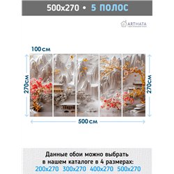 Фотообои 500х270 Панорамный вид восточного сада флизелиновые
