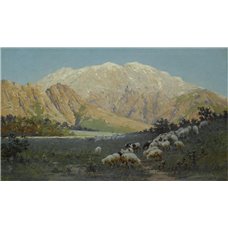 Картина на холсте по фото Модульные картины Печать портретов на холсте Зоммер Рихард-Карл «Стрижка овец в горах»