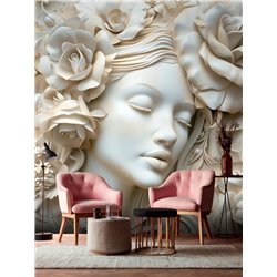 Фотообои 3D Барельеф Лицо девушки флизелиновые 200х270