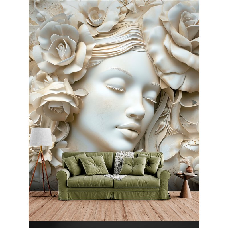 Фотообои 3D Барельеф Лицо девушки флизелиновые 200х270