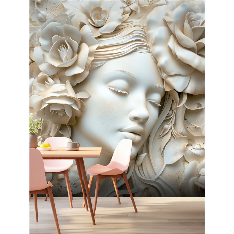 Фотообои 3D Барельеф Лицо девушки флизелиновые 200х270