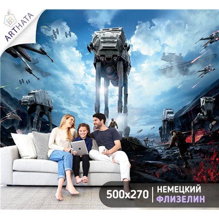 Фотообои в детскую иллюстрация Звездные войны 500x270