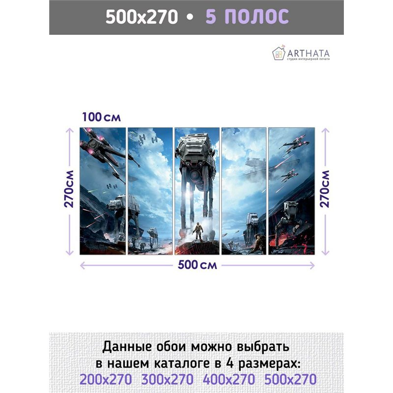 Фотообои в детскую иллюстрация Звездные войны 500x270