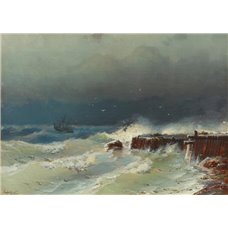 Картина на холсте по фото Модульные картины Печать портретов на холсте Судковский Руфин «Буря на море»