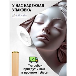 Фотообои 3D панорамные Барельеф Женский лик 500х270