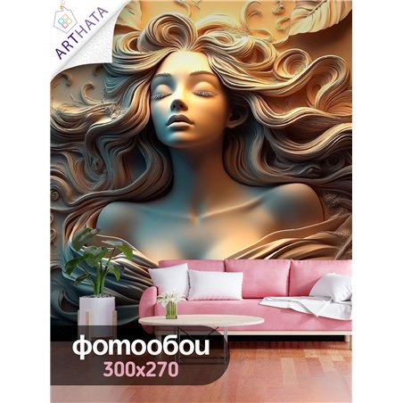 Фотообои Фреска на стену 3D Скульптура Афродиты 300х270