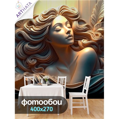 Фото обои 3Д Статуя девушки в камне 400х270