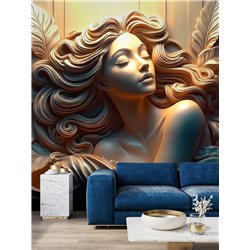 Фото обои 3Д Статуя девушки в камне 400х270