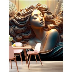 Фото обои 3Д Статуя девушки в камне 400х270