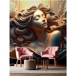 Фотообои 3D панорамные Образ богини и рельеф 500х270