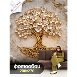Фотообои 3D Древо жизни в цветах флизелиновые 200х270