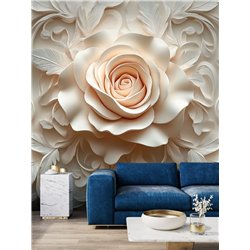 Фотообои 3D панорамные Персиковая Роза с узорами 500x270