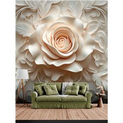 Фотообои 3D панорамные Персиковая Роза с узорами 500x270