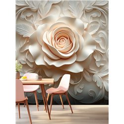 Фотообои 3D панорамные Персиковая Роза с узорами 500x270