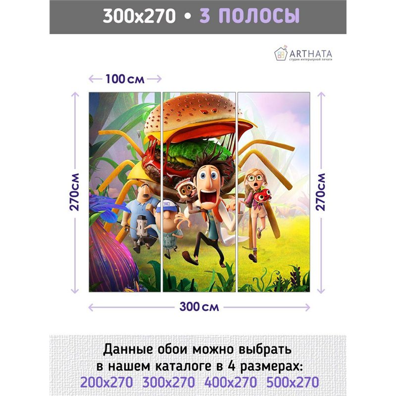 Фотообои детские Cloudy with a Chance of Meatballs 300x270