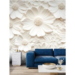 Фотообои 3D для зала с белыми ромашками 500x270