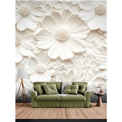 Фотообои 3D для зала с белыми ромашками 500x270