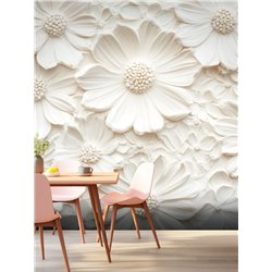 Фотообои 3D для зала с белыми ромашками 500x270