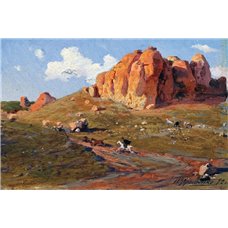 Картина на холсте по фото Модульные картины Печать портретов на холсте Ярошенко Николай «Красные скалы»