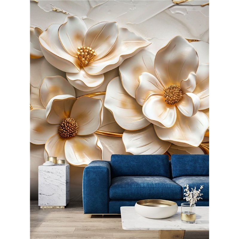 Флизелиновые Фотообои 3D для спальни Цветы 200x270