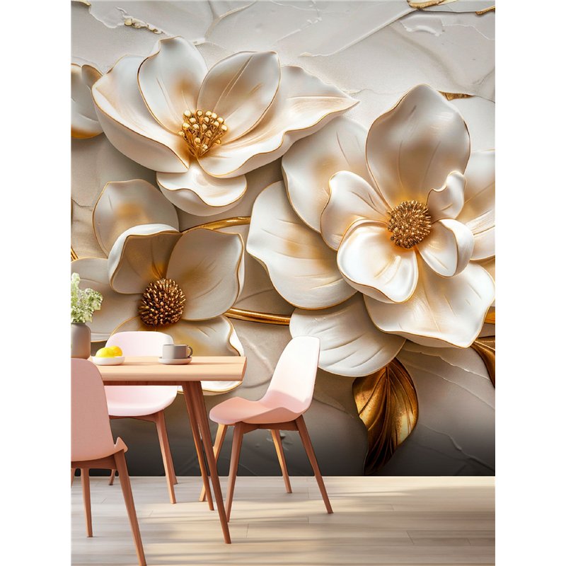 Флизелиновые Фотообои 3D для спальни Цветы 200x270