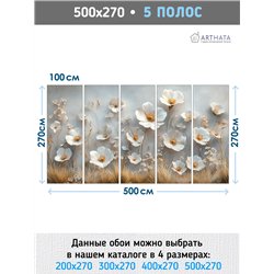 Фотообои 3D для коридора Полевые цветы интерьер 500x270