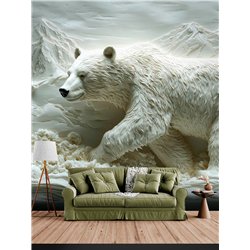 Флизелиновые фотообои природа Белый медведь 300х270